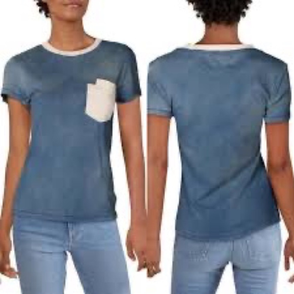 Current/Elliott The Desert Days Double Pocket Tee Blue - Picture 2 of 10